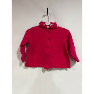 TKS Basics Pink Ruffle Cardigan 18M Baby Girl Cottagecore Classic Cotton